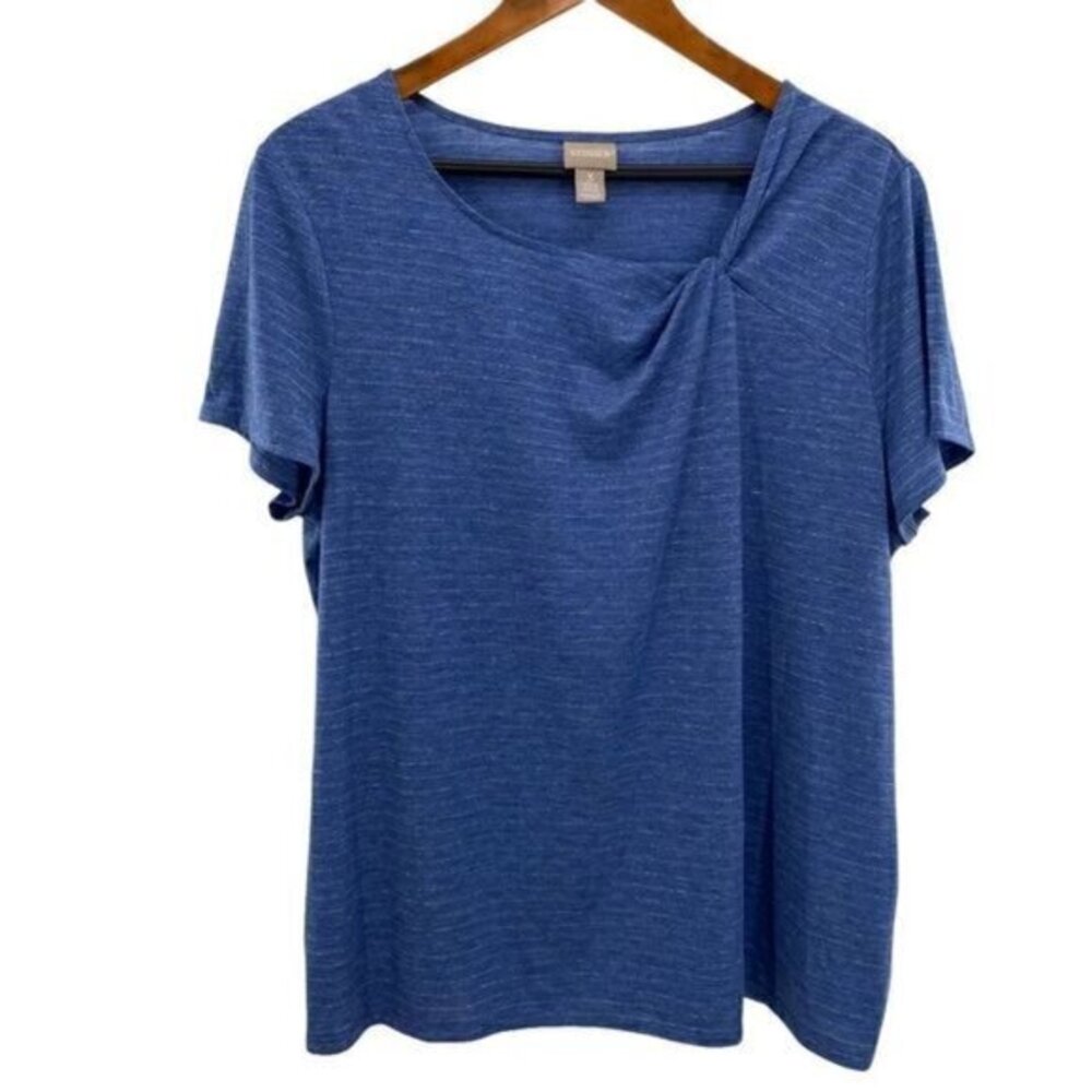 Chico’s Shine Stripe Knot-Neck Top